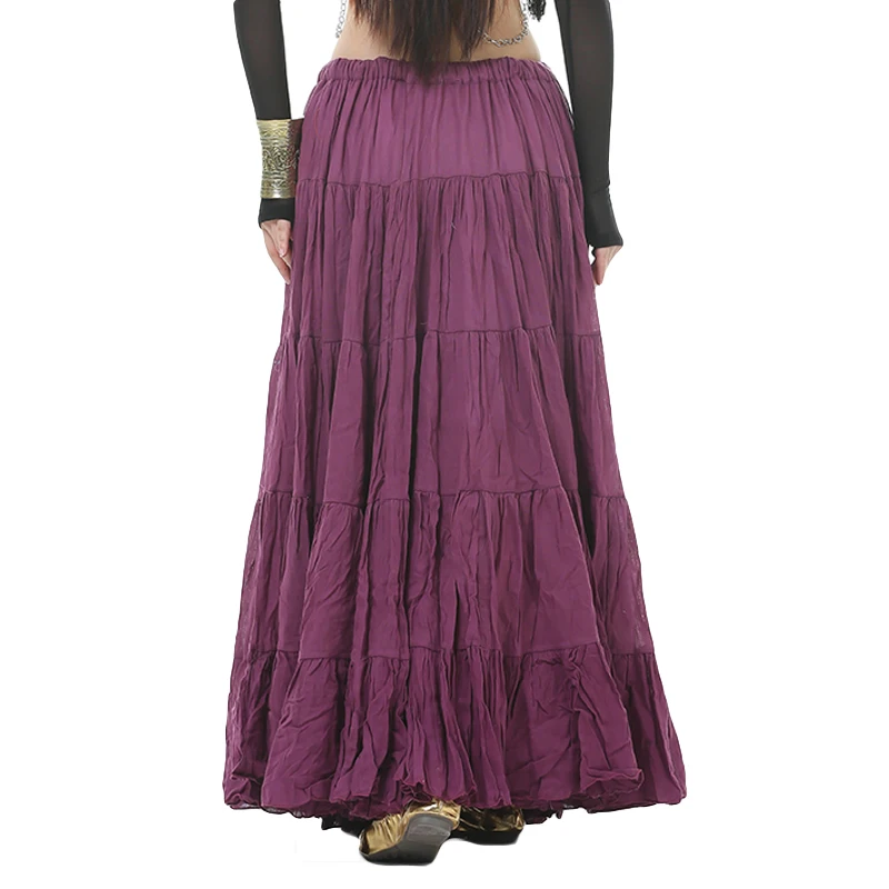 Gonna lunga zingara di danza del ventre da donna Lino da palcoscenico Gonne tribali ATS Gonne per spettacoli di danza del ventre per adulti 12 colori 12 colori