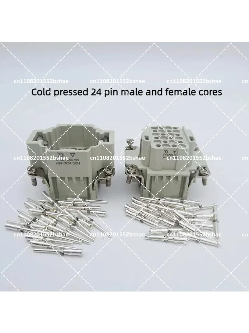 Heavy Duty Industrial Aviation Plug 24 Pin Male Female Core Connector for Cold Crimping