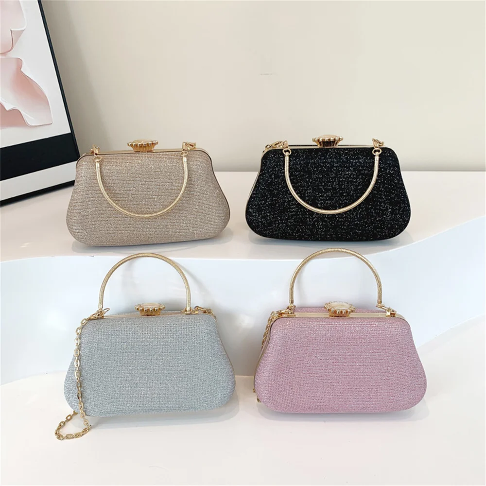 Elegant Evening Clutch Bag Women Fashion Chain Shoulder Crossbody Bags Luxury Rhinestones Party Dinner Handbag Glitter Bling Bag