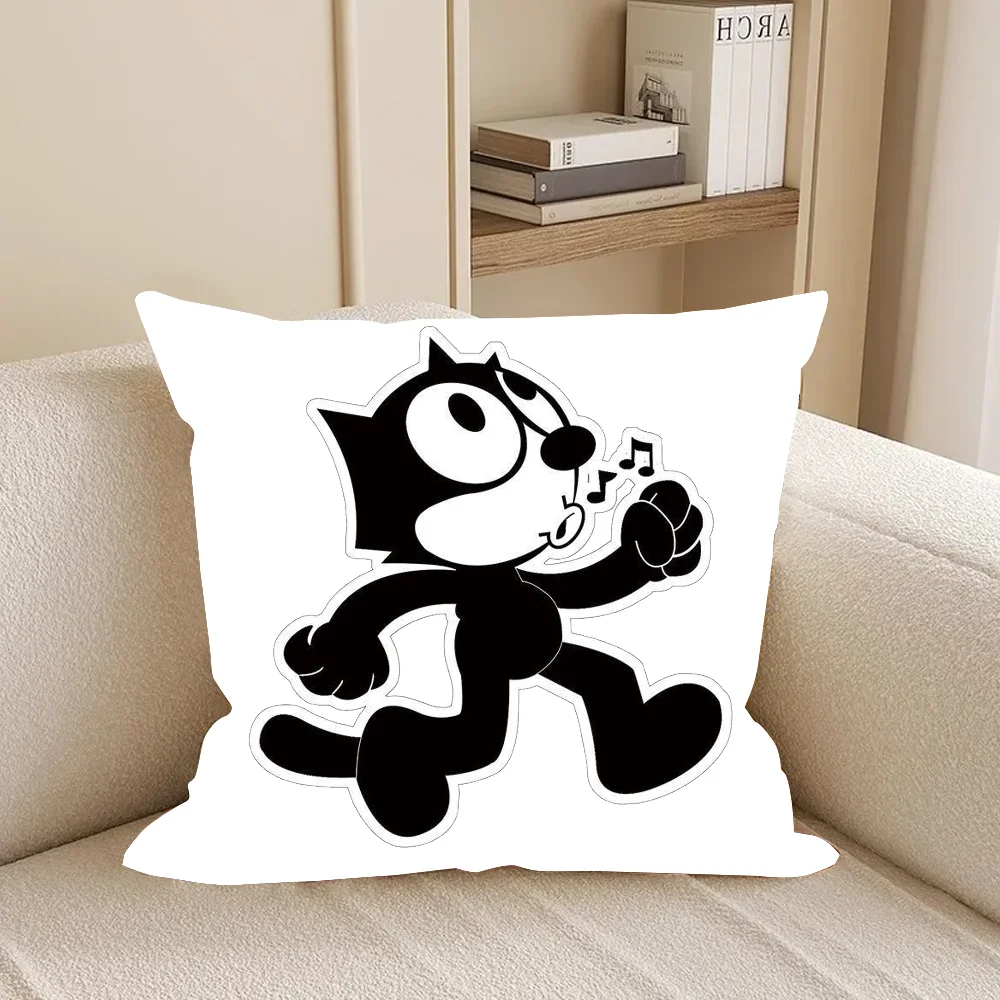 

Наволочка с изображением кота Феликса, квадратная, с двусторонней печатью, из короткого плюша, для дивана, подушки, спальни, прикроватной зоны