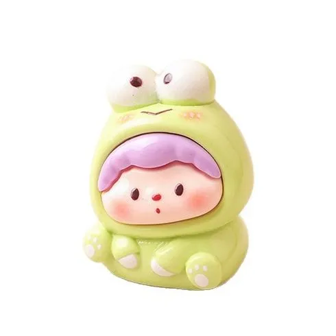 Miniso Sanrio رأس مائل DIY إكسسوارات صغيرة من الراتنج الحلي لعبة عصرية حقيبة أعمى سلسلة مفاتيح قلادة مجوهرات لطيفة