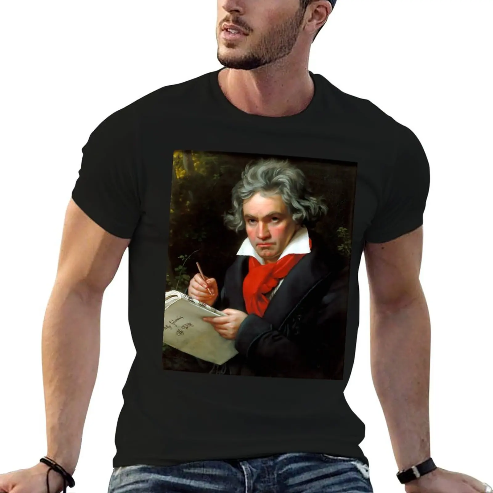 

Ludwig van Beethoven (1770-1827) by Joseph Karl Stieler, 1820 T-Shirt man t shirts graphic man t shirt luxury T-Shirt