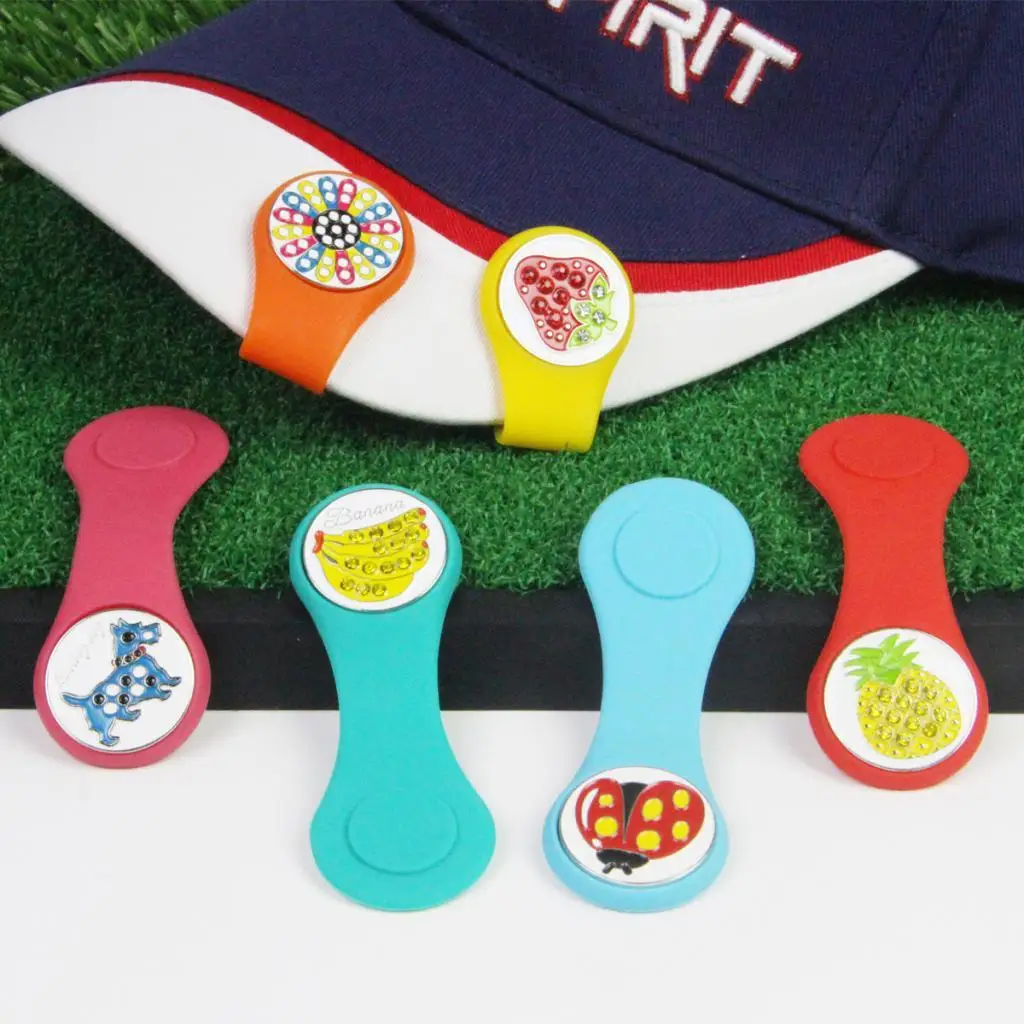 Perfeclan Golf Hat Clip Ball Marker Magnetic Hat Cap Clamps Player Ball Mark Golf Ball Marker Detachable Hat Clip Accessory