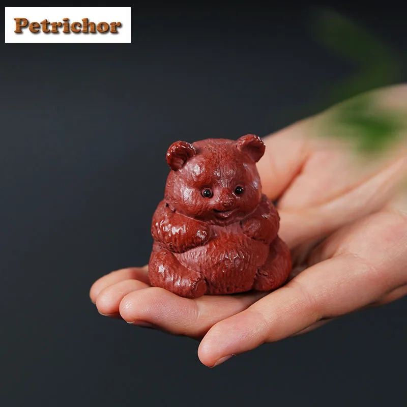 

Yixing Purple Clay Little Panda Tea Pet Aesthetic Tea Games Tea Figurine Play Toys Tea Statue Ornaments Tea Ceremony Decoration