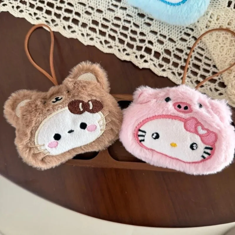 창의적인 플러시 만화 캐릭터 키티 고양이 펜던트 키 체인 귀여운 소녀 감성 인형 키체인 백팩 펜던트 장식 액세서리