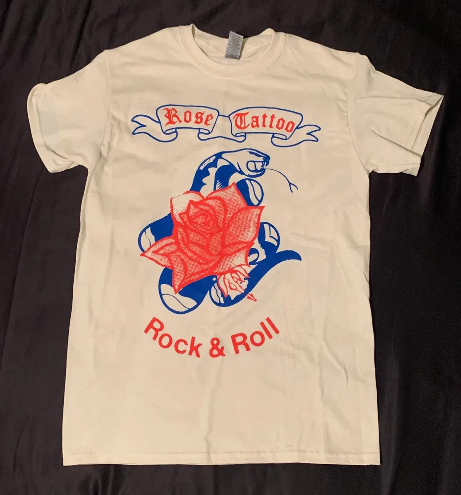 

Rose Tattoo 'Rock & Roll' Gift For Fan White Full Size T-Shirt AH1374