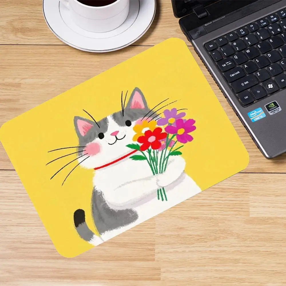 Minimal Flat Illustration Of Blue Cat Hugging White Cat Soft Tone Fit Student Laptop Bedroom Game Card Pad