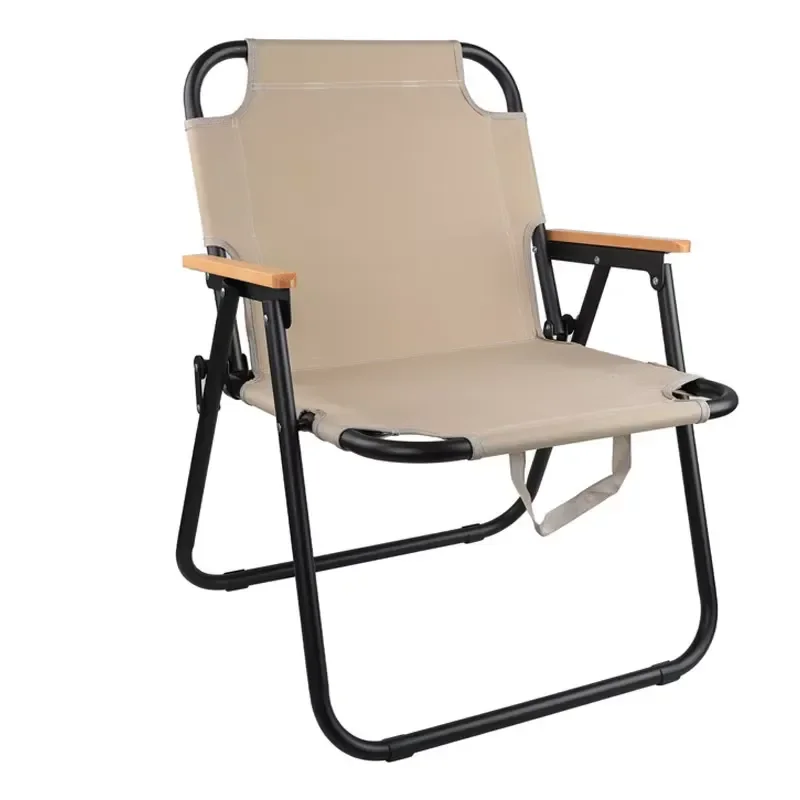 Custom Logo Folding Camping Chair Portable Metal Frame Outdoor Fishing Picnic Beach Armchair Lightweight Travel