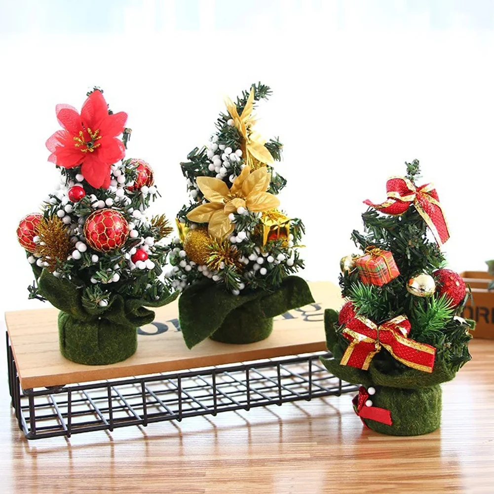 شجرة صغيرة شجرة عيد الميلاد 1 قطعة مصغرة PVC سانتا كلوز منضدية الديكور 20 سنتيمتر لوازم المهرجان عيد ميلاد سعيد