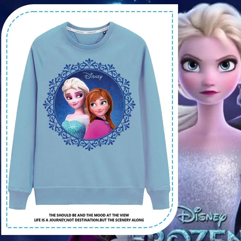 

Frozen Co-branded Long-sleeved T-shirt Women Disney Aisha Anna Anime Peripheral T-shirt Girls Fall Clothes