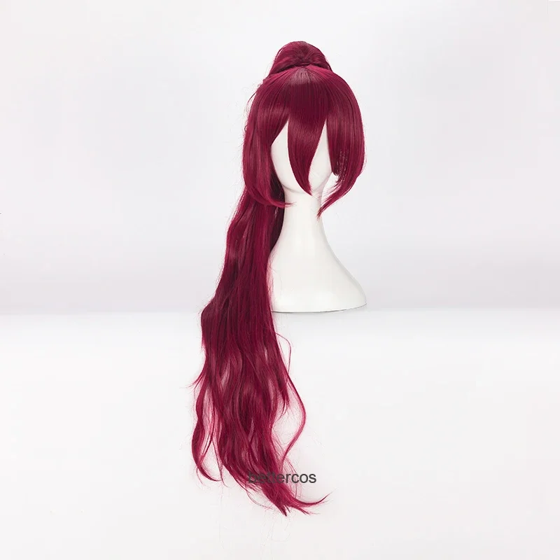 Puella Magi Madoka Magica Kyouko Sakura Kyoko Cosplay Wig Long Red With A Chip Ponytail Heat Resistant Synthetic Wig   Wig Cap