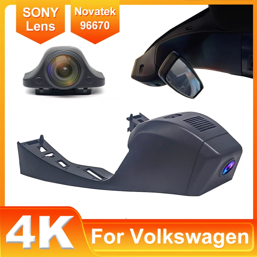 For VW Volkswagen T-Roc T Roc Troc 2017-2025 Plug and Play 4K Dashcam Wifi Dash Camera Dash Cam for Car Vehicle Video Recorder