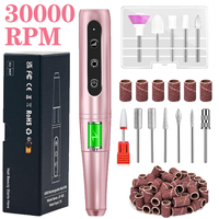 Nail Drill Cordless 30000RPM Rechargeable Professional Electric Nail Drill Kit Wireless Portable Nail Drill for Acrylic Gel Nail