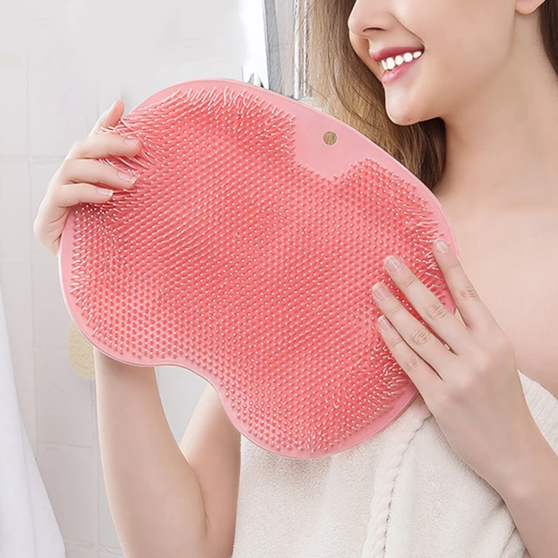 

Shower Massage Non Slip Bath Mat Rub Back Sucker Brush Body Exfoliating Back Massager Foot Wash Brush Skin Clean Bathroom Tool