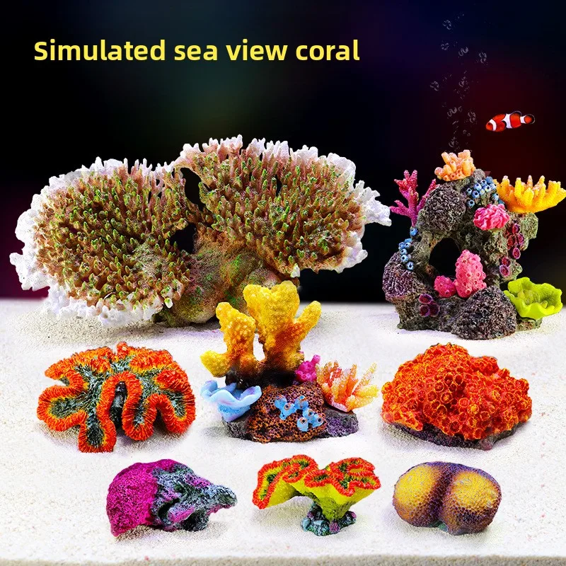 

SYSENCIAGA Complete Underwater World Aquascaping Kit - Includes Artificial Coral, Rock Mountain & Plants Set for Aquarium