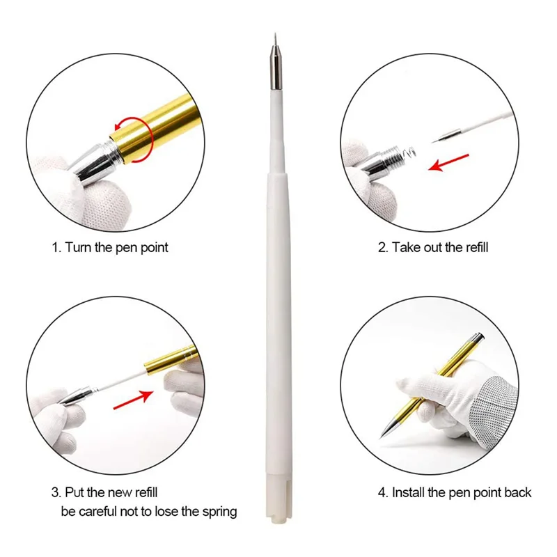 ABRW-20 Pcs Fine Point Pin Pen Refills Spare Refill For Weeding Pens, Replace Refill Needle Pin Craft Vinyl Tools