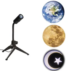 Novelty Star Projector 3 In 1 Earth Moon Projection Lamp Galaxy Light Internet Celebrity Atmosphere Background Decor Lighting