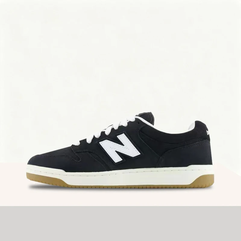 New Balance NB480 Unisex Black Low-Top Sneakers – Versatile Non-Slip Durable Sole & Comfortable Everyday Fit BB480PTN