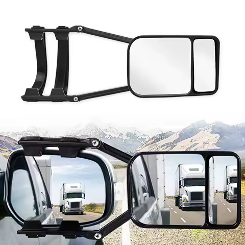 Universal Caravan Trailer Car Towing Mirror Adjustable Tow Mirror Extension Strap Rear View Side Spot Blind Convex Truck