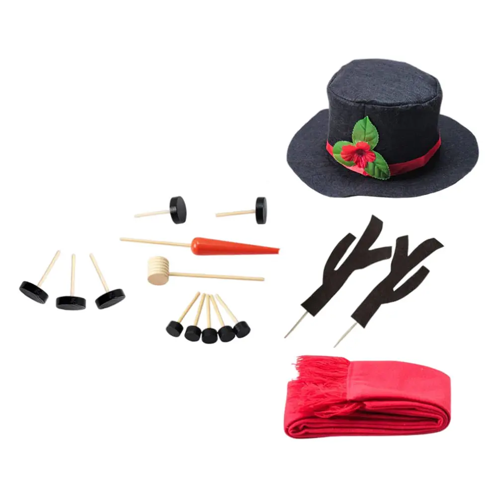

1Set Holiday Snowman Dressing Set Extra Large DIY Decoration Kit for Christmas Festive Ambiance Reusable Indoor Outdoor