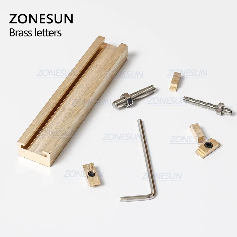 ZONESUN 184 PCS Alphabet Letter Set With Number Symbols 10cm T slot  Letter Stamp For Hot Foil Stamping Machine Custom Logo Name