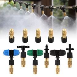 Misting Cooling System Sprayer Nozzle Adjustable Brass Atomizing Nozzle Humidify Watering Landscape For Garden Patio Greenhouse