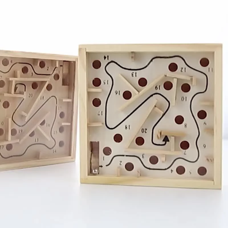 Wooden Labyrinth Board Game Ball In Maze Puzzle Handcrafted Montessori Toys 3D Jigsaw Puzzles Educational Games