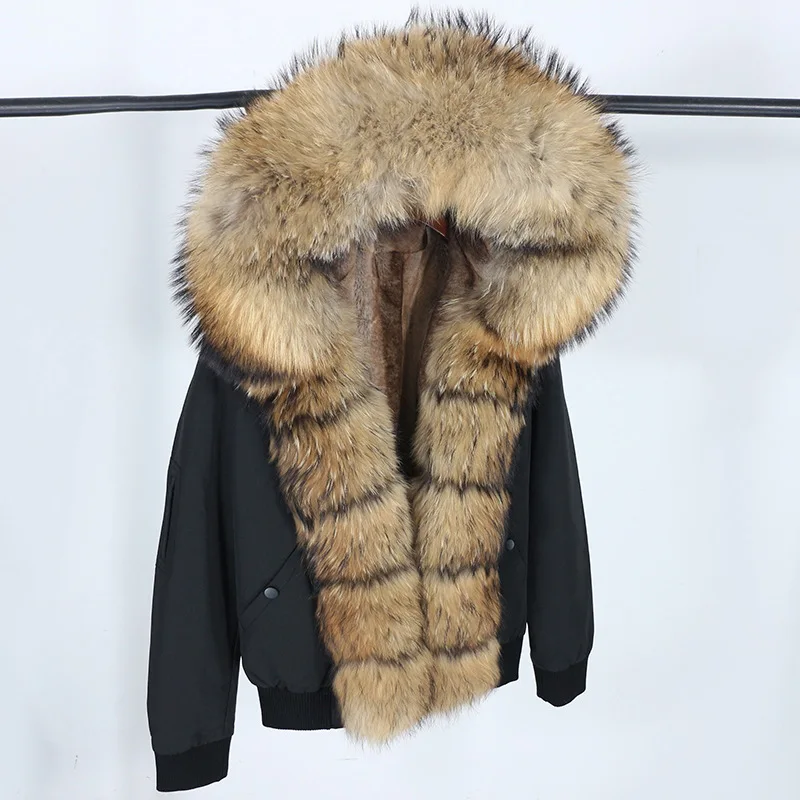 

Hot Sale 2024 new style pie overcomes thickened artificial fur liner, detachable real fox fur large fur collar jacket and fur co