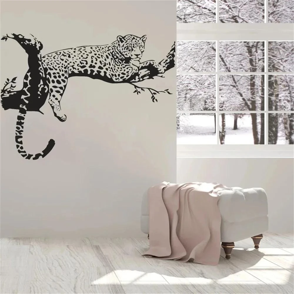 1 pc Hot Cheetah Wall Sticker Jaguar Leopard Decal African Animal Home Decor Vinyl Wall Stickers For Kids Rooms Decoration