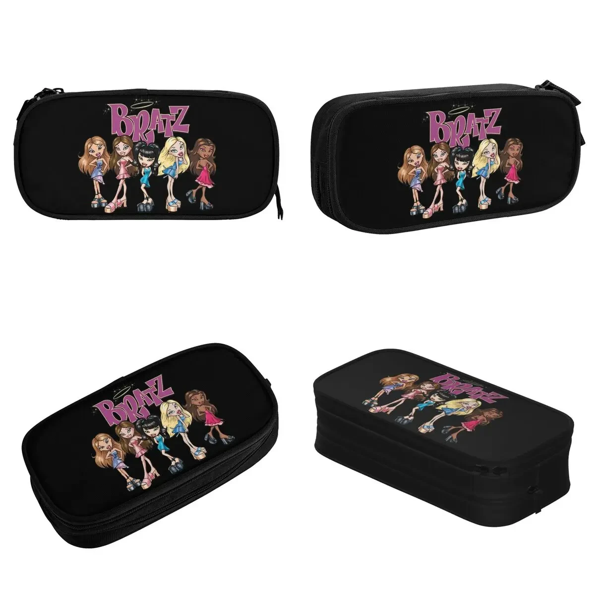 Cartoon Bratz Y2k Logo Harajuk Capacity Pencil Pen Case Stationery Bag Pouch Holder Box Organizer for Teens Girls Adults Student