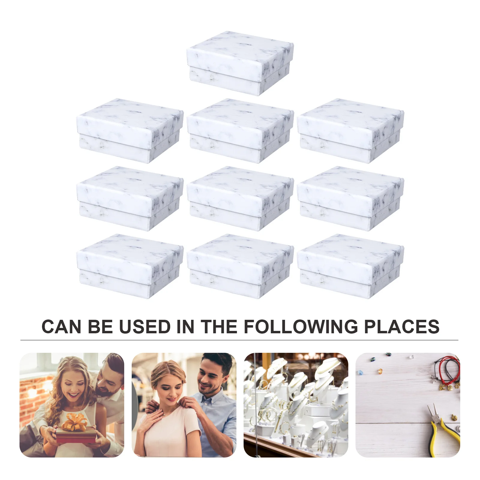 

10 шт., шикарная ретро шкатулка для драгоценностей с гладкими краями, многоцелевой контейнер для хранения ожерелья, серег, кольца, браслета, шкатулка для драгоценностей