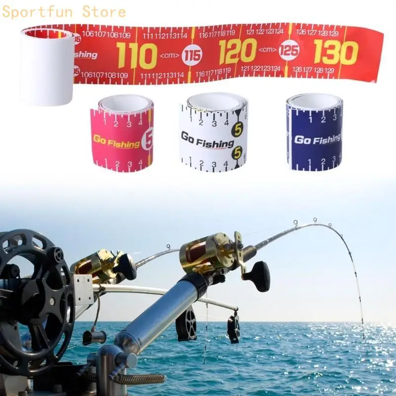 Self-Adhesive Fish Ruler Waterproof Decals Tape Fishing Measuring Tape Sticker for Fishing, Boats, Kayak, Net Easy to Use X7JD