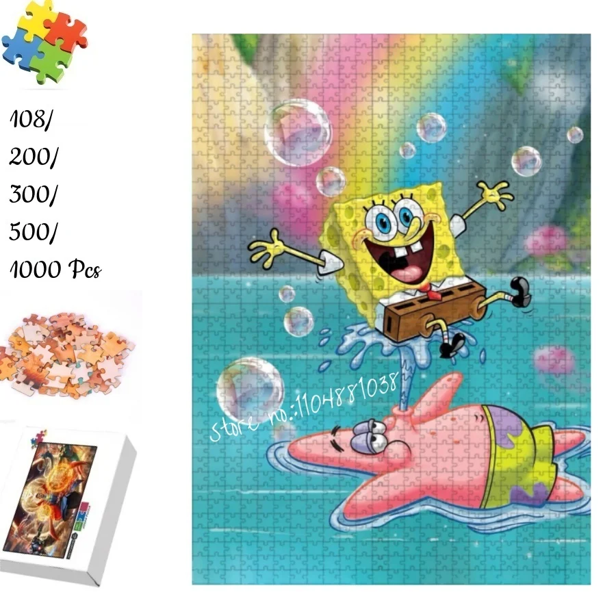 

Spongebob Squarepants Rainbow Underwater Jigsaw Puzzle 108 200 300 500 1000 Pieces Spongebob Patrick Star Kids Adult Toy Gift