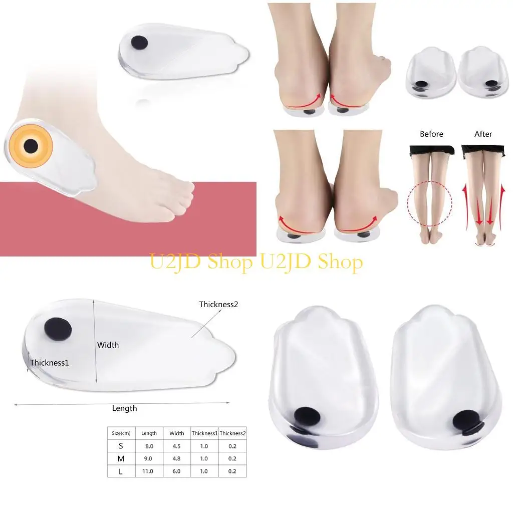 U2JD 1Pair Massage Insoles Gel O/X Type Leg Orthotics Heel Pad Corrective Foot Magnet Massage Insoles Insert Pads for
