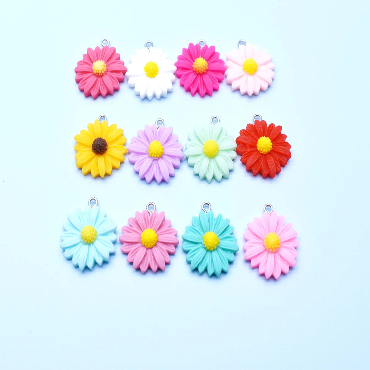 

10pcs Simulation Cartoon Cute Colorful Daisy Sunflower Charms DIY Handmade Jewelry For Earring Necklace