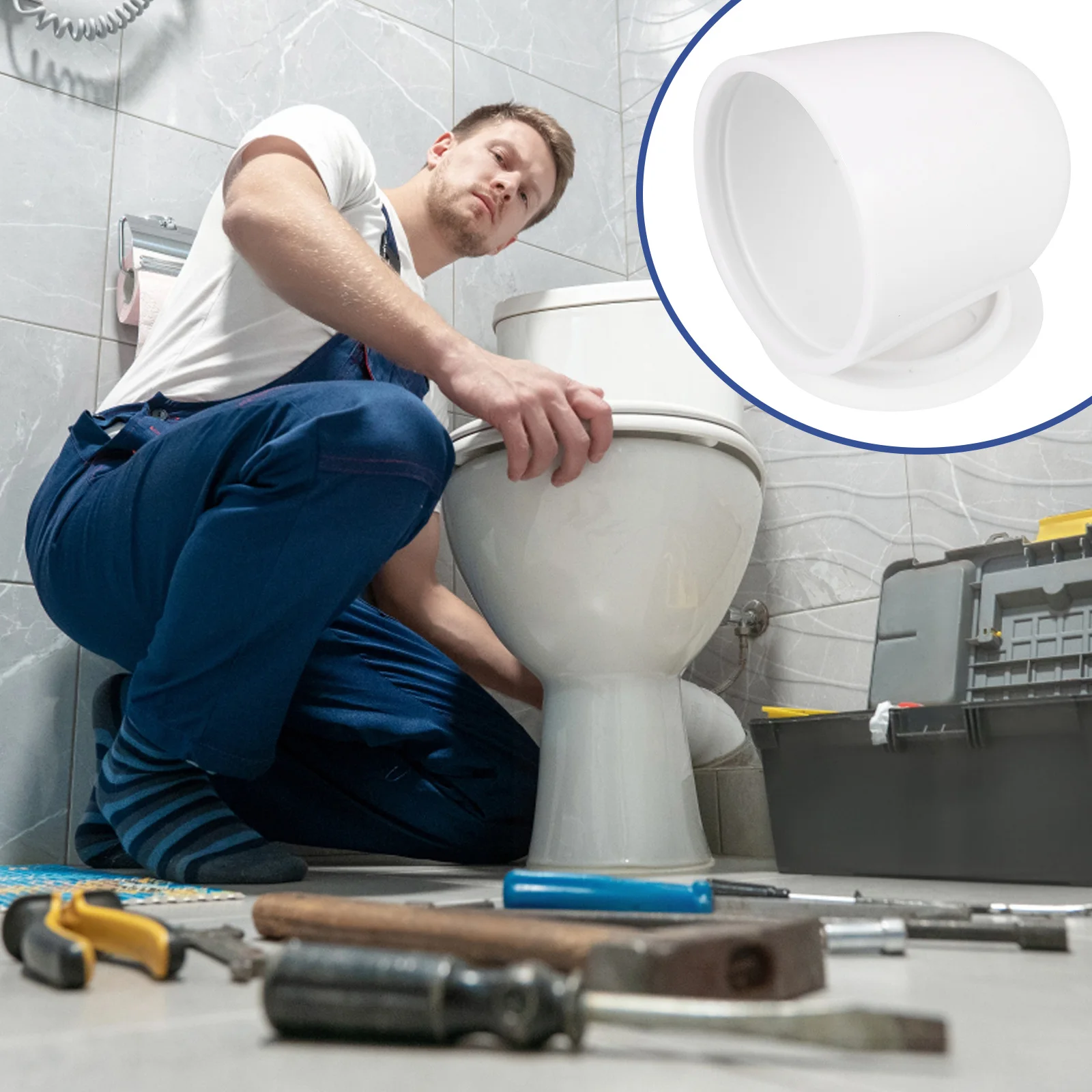 

6Pcs Toilet Bolt Caps White Round Plastic Durable Push-on Decorative Toilet Bowl Covers Easy Installation for Bathroom