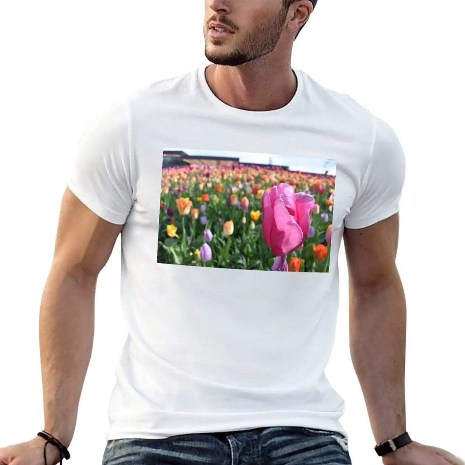 Dutch Tulips T-Shirt vintage clothes oversized graphic tee cotton t shirt men