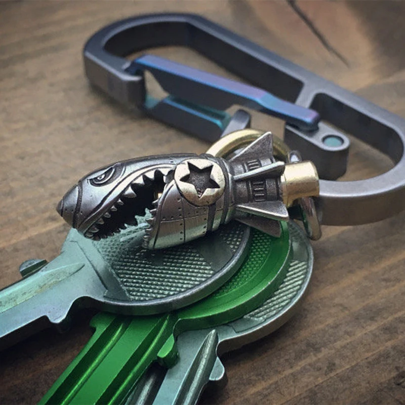 Alloy Shark Rocket Warhead Bone Keychain Car Keychain Bag Accessories Interesting Decorations