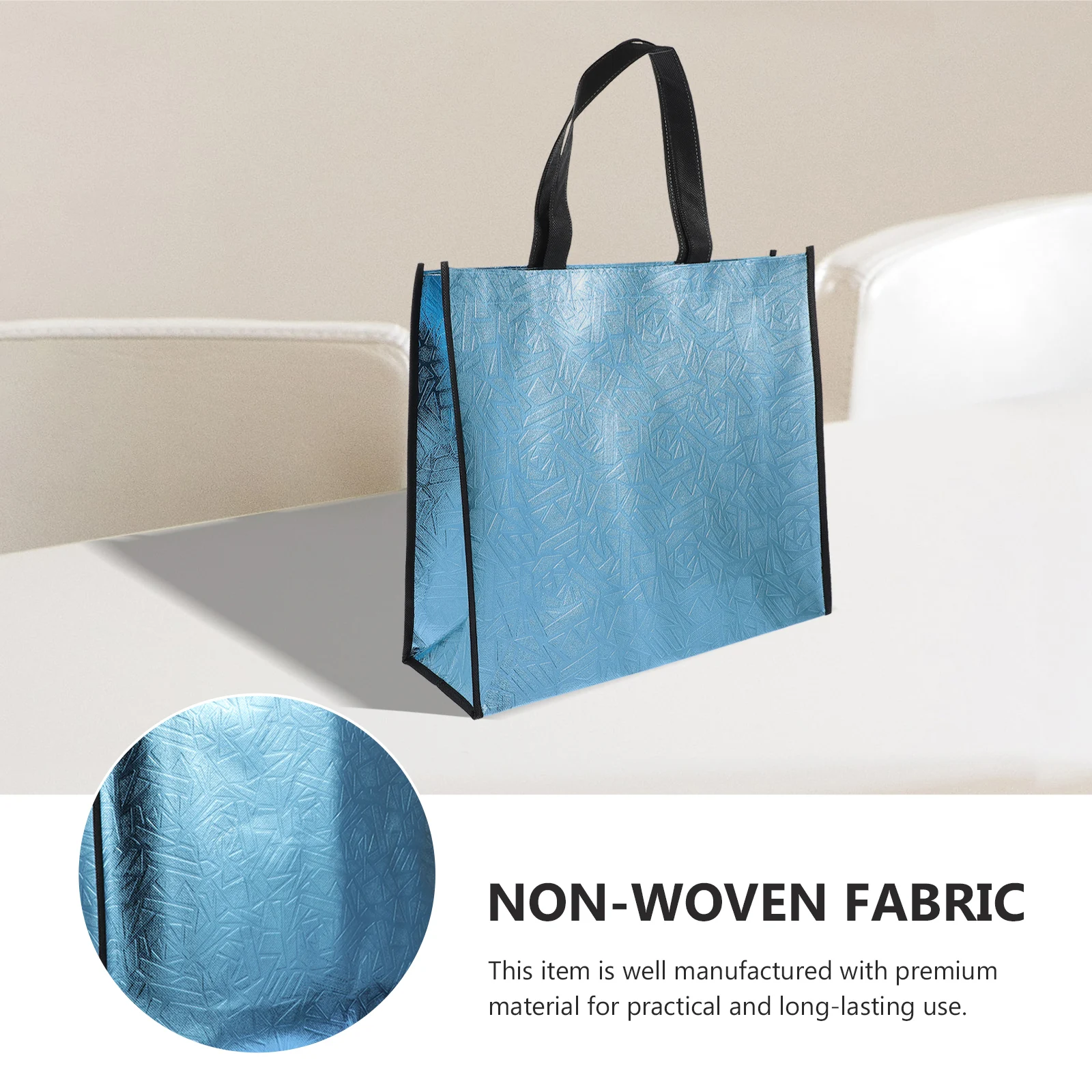 

4 Pcs Gift Wrapping Bag Grocery Handheld Shopping Bags Washable Reusable with Handles Non-woven Fabric Cloth Bridesmaid Trolley