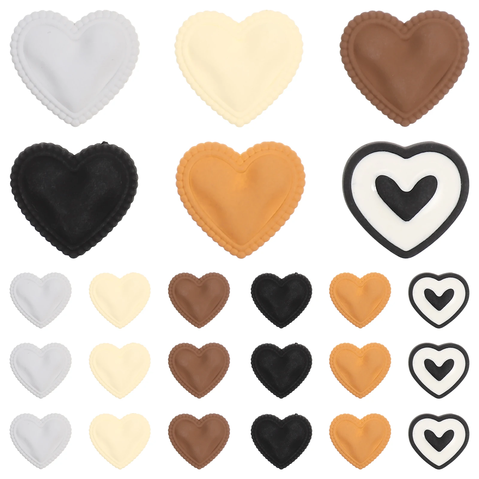 

60pcs Heart Charms Acrylic Flatback Love Resin Decorations Children Supply Phone Case Craft Accessories Jewelry Making