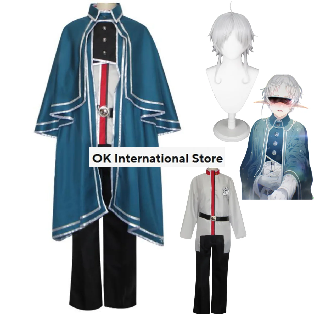 Nuovo Anime Mushoku Tensei:Jobless reacreunion Sylphiette Costume Cosplay Sylphy parrucca mantello verde uniforme uomo donna HalloweenSuit