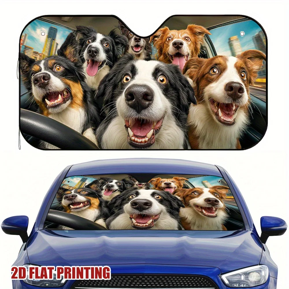 

1 шт., автомобильный солнцезащитный козырек с забавной каймой, дорожная поездка, щенки, художественный дизайн, продуманный подарок для близких