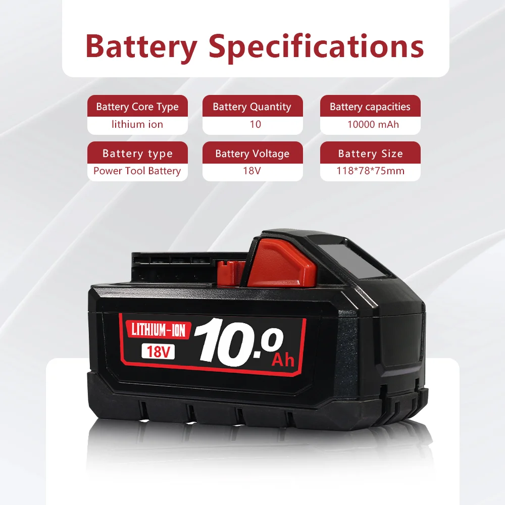 

21700 FOR Milwaukee M18 Battery Power Tool Battery 18V 3-6Ah Lithium Rechargeable Battery 48-11-2460 48-11-2412