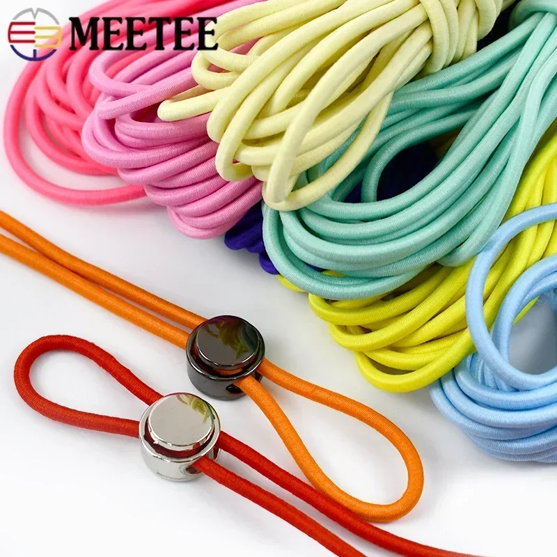 5/10/20M Meetee 4mm Fascia elastica Corda elastica colorata Corda di gomma per vestiti Fasce per capelli Corda a molla Accessori per cucire fai da te