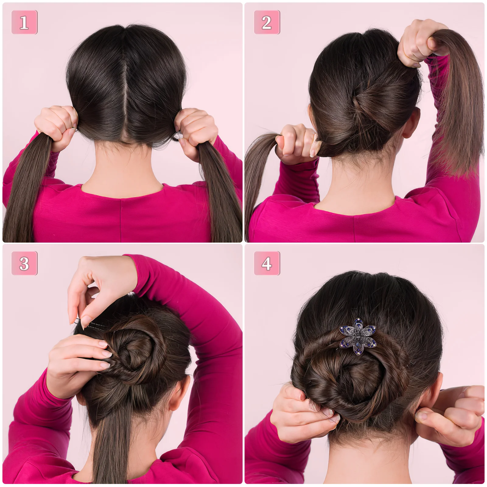 الجوف خارج حجر الراين مشبك شعر كليب لون عشوائي Waterdrop نمط الزخرفية مشبك شعر للنساء ماكياج حمام غسل الوجه