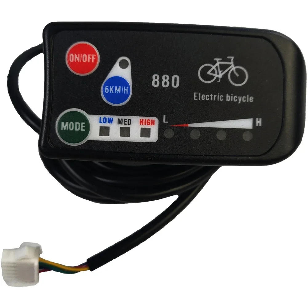 Digital Speedometer E-bike LED Display Top Speed Km miles Switch 5-pin Waterproof Connector LED Display For KT Controller Black