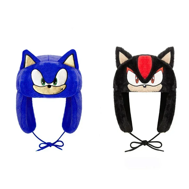 

Sonic The Hedgehog, плюшевая аниме, осенне-зимняя теплая шапка-ушанка, черная шапка Y2K, Лидер продаж, женская кепка-траппер, женские лыжные шапки, шапки, игрушки