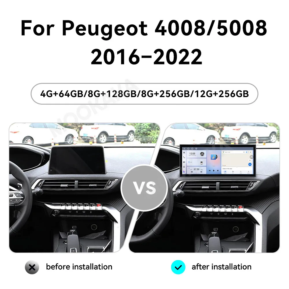 15.8 Inch Screen Car Radio For Peugeot 4008 5008 2016-2022 Android GPS Navigation Multimedia Video Stereo Receiver Head Unit