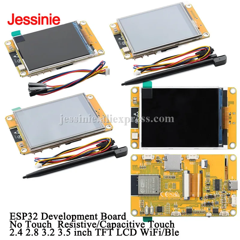 

Плата разработки ESP32 с ЖК-дисплеем 2.4, 2.8, 3.2, 3.5 дюйма, Wi-Fi, беспроводной связью, Bluetooth, умный ЖК-модуль с резистивным и емкостным сенсорным экраном