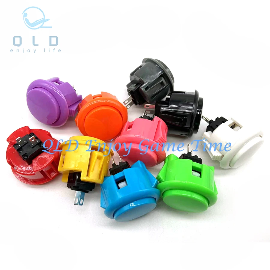 12Pcs Multicolor Not LED Arcade 30mm Push Button, Copy SANWA OBSF-30 OBSF-24 for DIY Raspberry Pi MAME PC Pandora Game